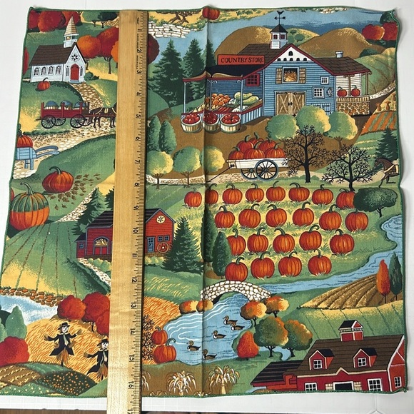 Autumn Farmhouse Themed Napkins Set of 4 - Picture 3 of 4